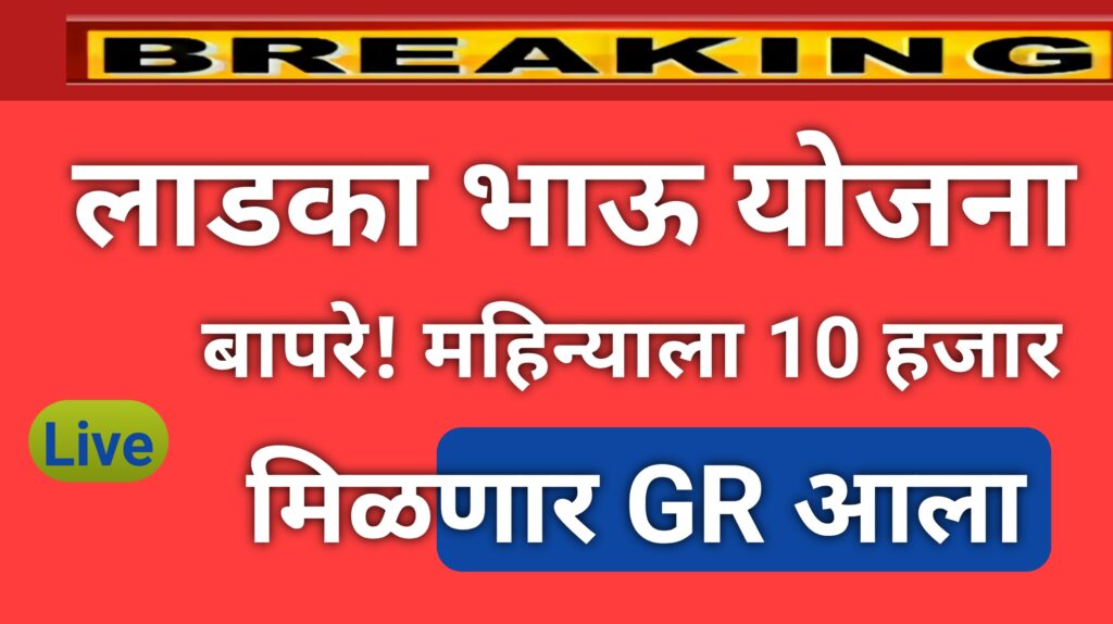 Ladka Bhau Yojana राज्यातील तरुणांना प्रत्येक महिन्याला 10000 रुपये मिळणार GR आला.. 